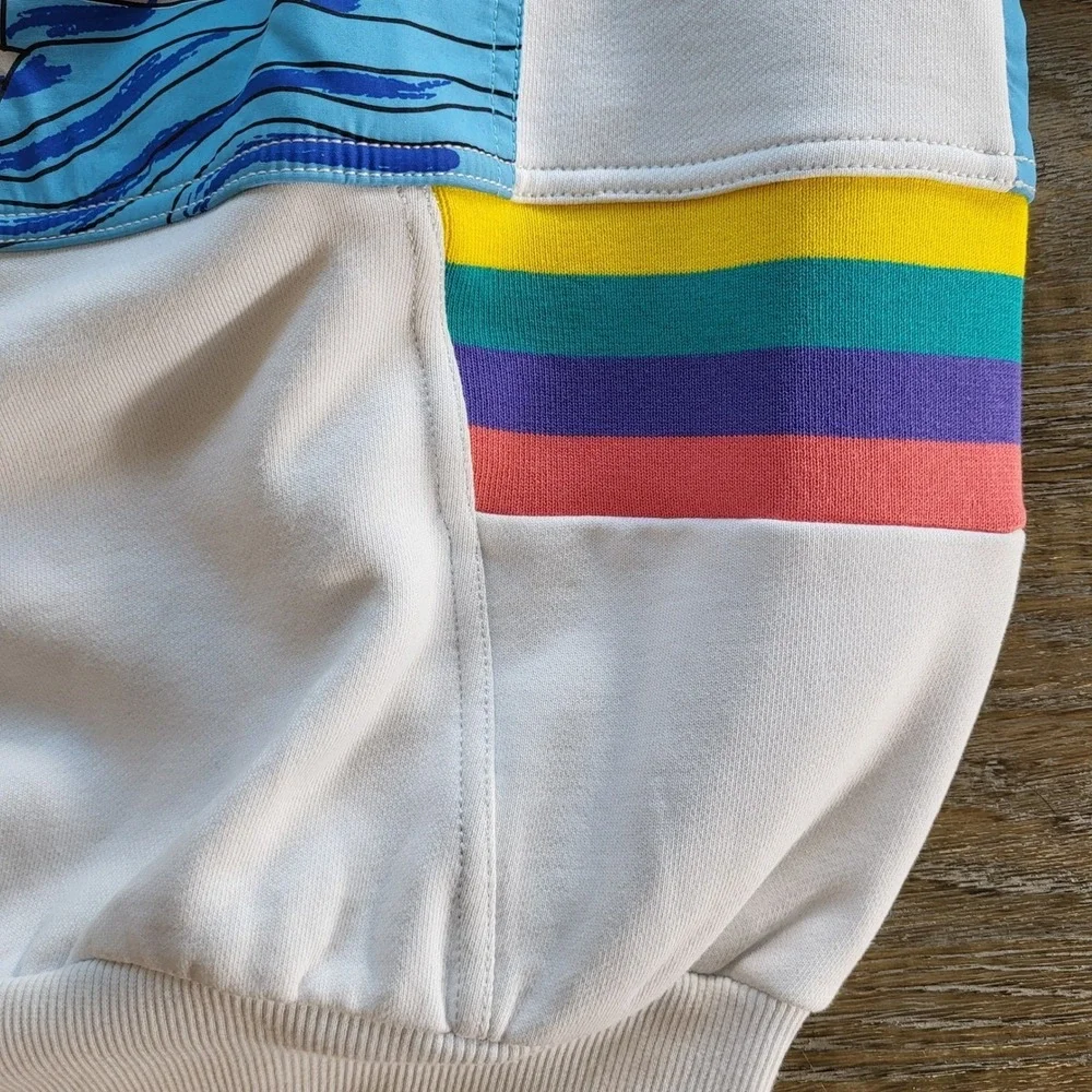 Adidas Originals Sailing Crew Sweatshirt White Multi AJ7405 Mens Small NWT